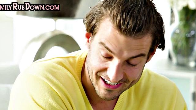 Massaged dtepsister rides stepbro's cock before pussylicking