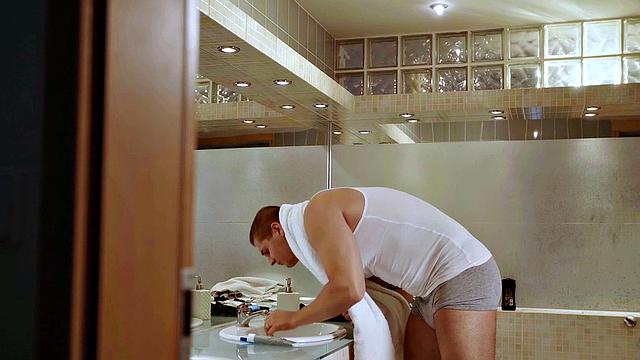 VIP4K. Grey-haired hubby doesn't disturb his busty wife from cheating