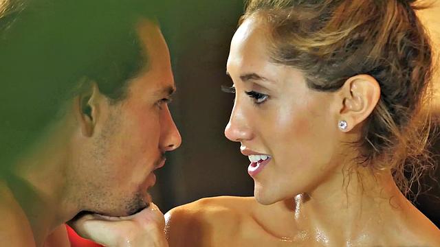 Blonde Amour goes wild with deepthroating, ball licking, and cowgirl riding