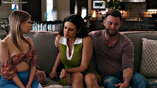 Stepmom and daughter sharing dick