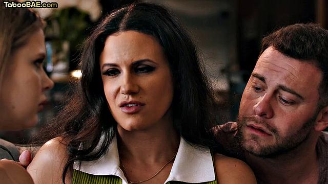 Stepmom and daughter sharing dick