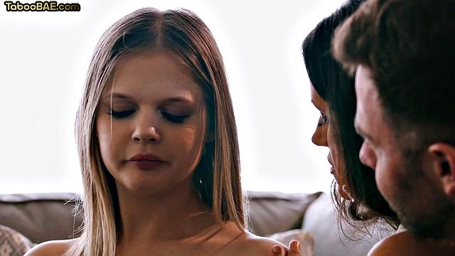 Stepmom and daughter sharing dick