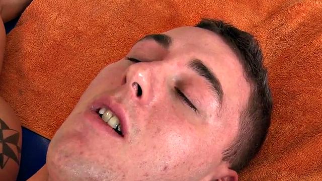 Masseur barebacks oiled BF after relax massage