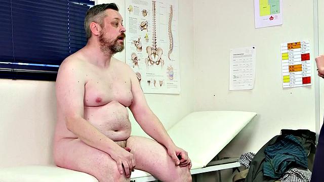 CFNM nurses examining smallcock fat guy in medical infirmary