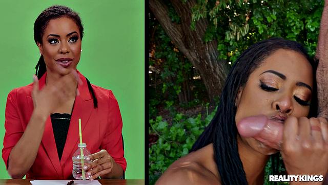 Кира Нуар - строгая ведущая, трахается после вечернего выпуска новостей с Чарльзом Дера в офисе телестудии.