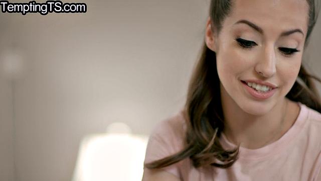 Cute blonde TS nailing her GF