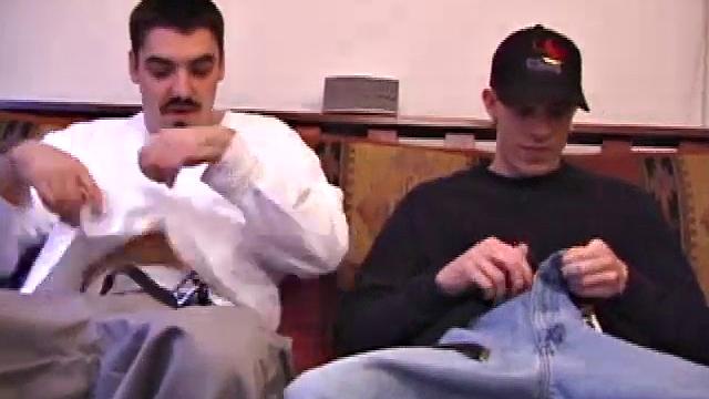 Shane is ready for a one-on-one time with Shawn DeRocc. The boys stroke solo on the sofa, until Shawn leans over and licks Shane's hard dick.