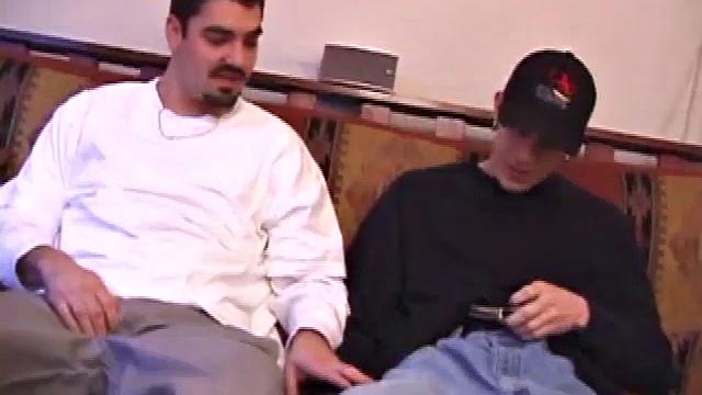 Shane is ready for a one-on-one time with Shawn DeRocc. The boys stroke solo on the sofa, until Shawn leans over and licks Shane's hard dick.