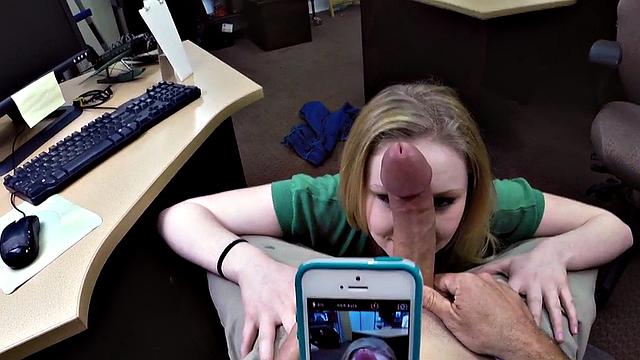 Doggystyled 21yo babe got facial in office POV
