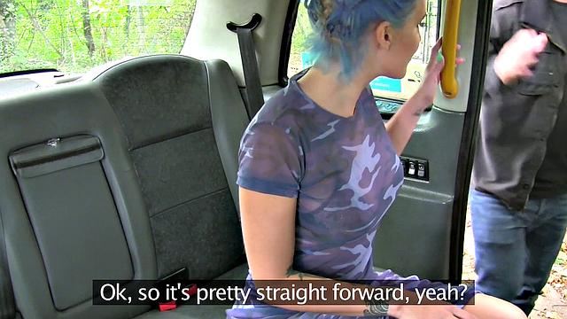 Watch Emo Chick in Anal Cab Get Pounded Hard with Her Bald Pussy and G-string in High Heels and Booties