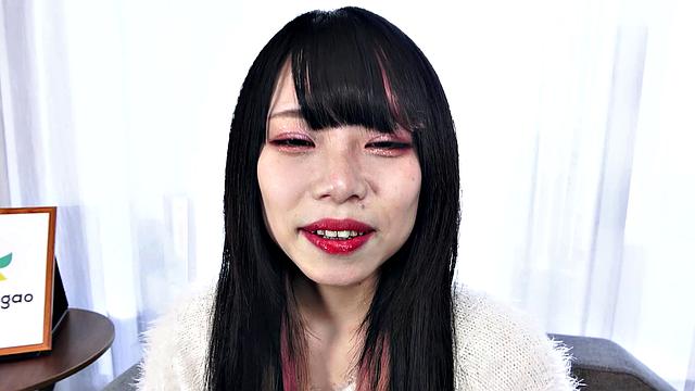 Maid Cafe worker Miss Akane Okawa comes to show off her big tits