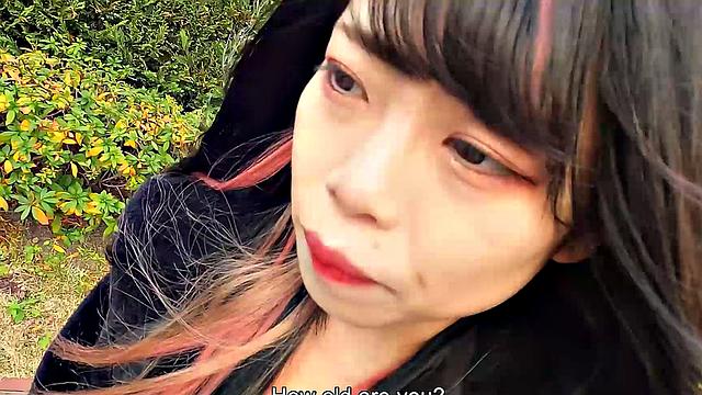 Maid Cafe worker Miss Akane Okawa comes to show off her big tits