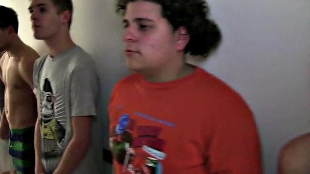 Hazed straight masturbate in dormitory before analfucking