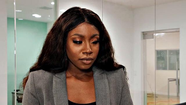 Squirting ebony secretary fingered by lesbian boss