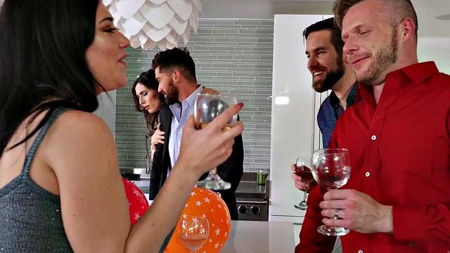 Trans babe secretly tugged at party before riding