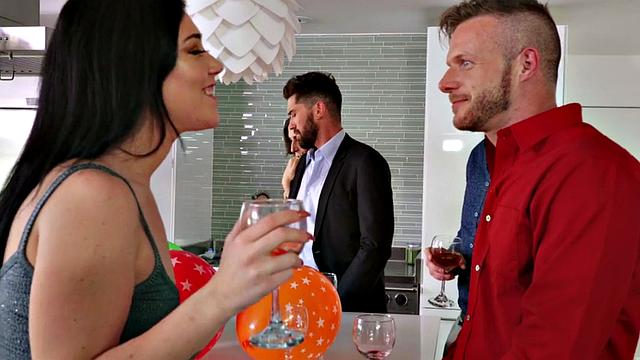 Trans babe secretly tugged at party before riding