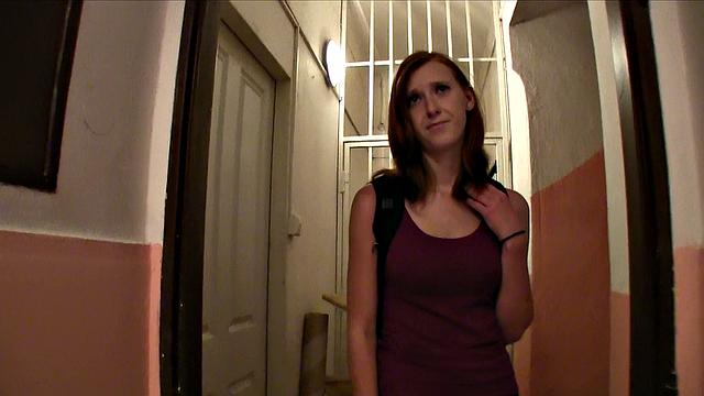 Fake College Inspector Gets Redhead to Pay With Blowjob