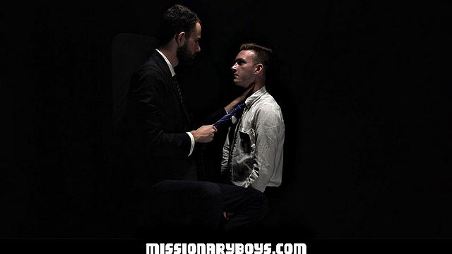 bishop gives elder herring an old-fashioned punishment and fills his mouth and ass like it's confession time