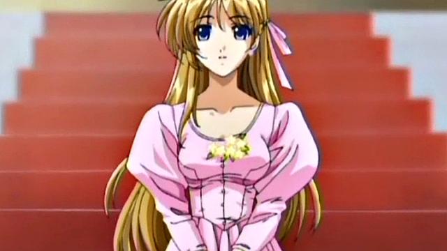 Busty anime teen gets hairy pussy fucked