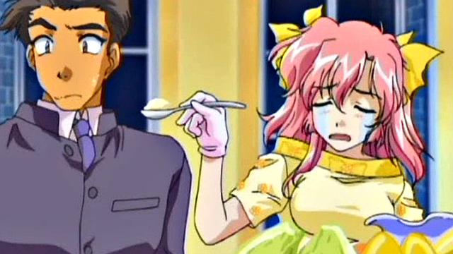 Busty anime teen gets hairy pussy fucked