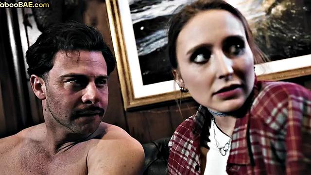 Taboo 21yo stepsis in 3some while throating