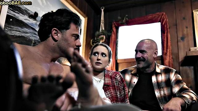 Taboo 21yo stepsis in 3some while throating