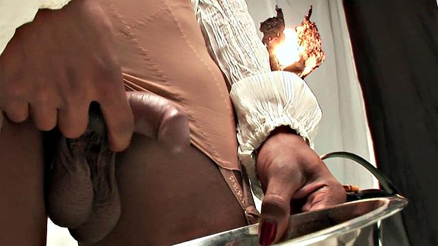 Busty trans patient fucks lingerie doctor during checkup