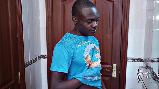 olo 21yo skinny twink from Africa wanks at home