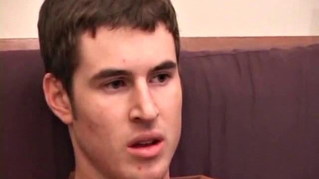 Brian Barrett pulls out his cock and starts stroking. Soon a large toy approaches and penetrates his hole. After inserting a second anal toy, Brian blows his load.