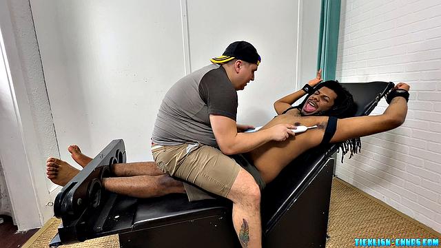 J Finally in the Tickle Chair - J & Matt