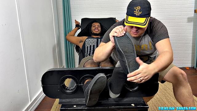 J Finally in the Tickle Chair - J & Matt