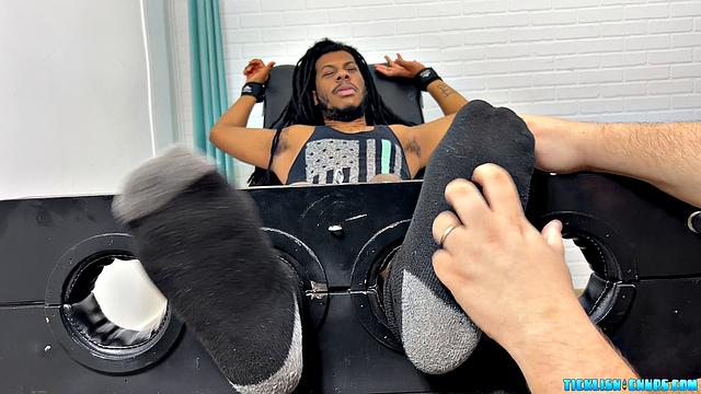 J Finally in the Tickle Chair - J & Matt