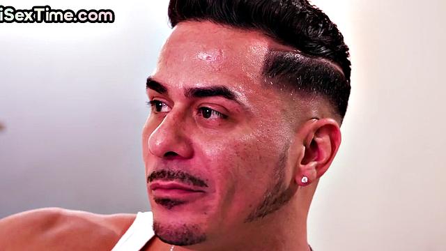 Big-ass bisex babe jizzed in hairy pussy drilling threesome