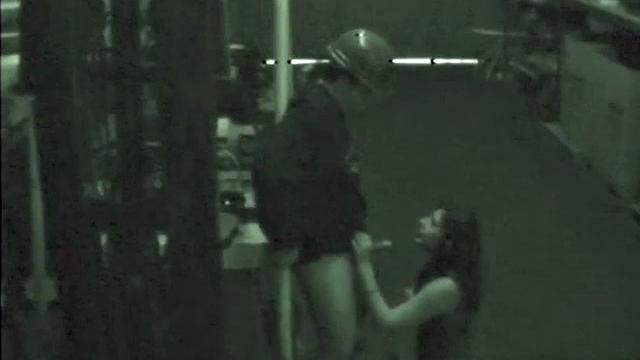 Horny construction worker sucks on cock