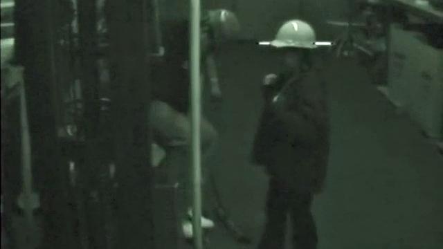 Horny construction worker sucks on cock