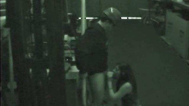 Horny construction worker sucks on cock