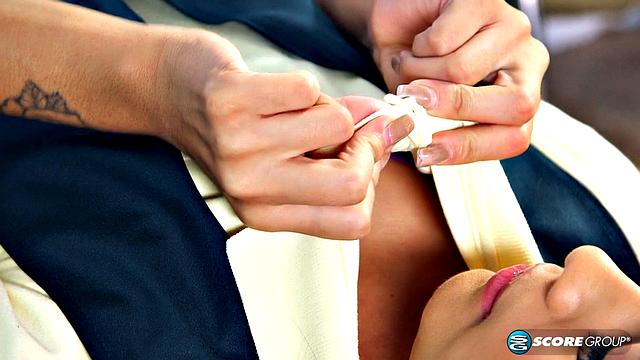 Naughty Zaya Cassidy Unleashes Her Perky Titties and Purple Pussy at the School Clinic