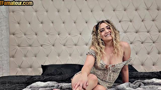 POV amateur with curly hair cockriding