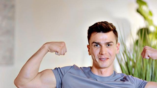 Amateur athletic jock wanking solo at home