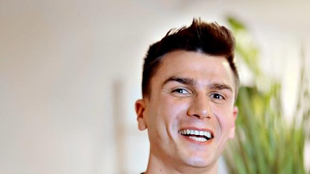 Amateur athletic jock wanking solo at home