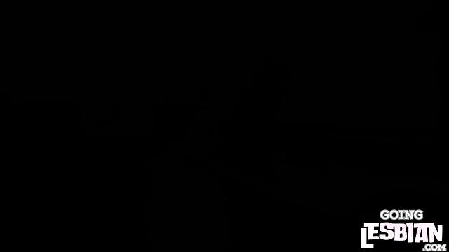 Stunning ebony lesbian teasing GF