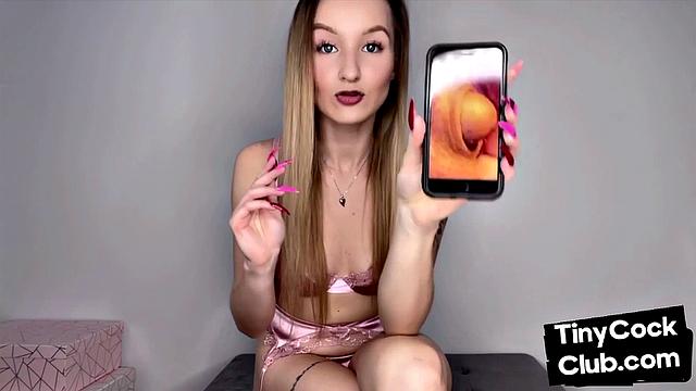 CFNM bae in pink lingerie mocking small cocks