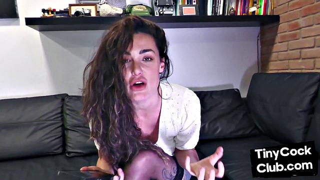 Stockings femdom SPH treatment for microdick incel