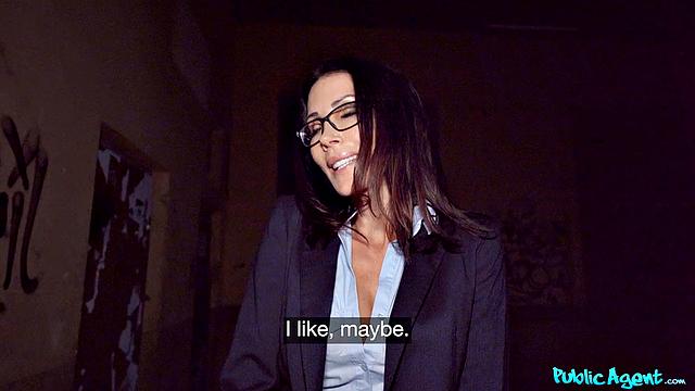 Big tits teacher in wild public sex