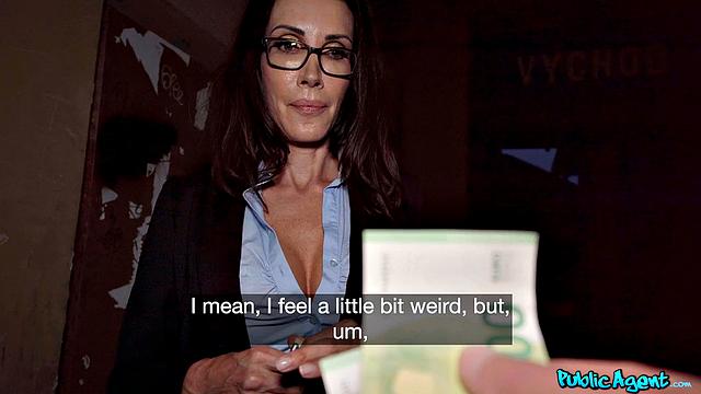 Big tits teacher in wild public sex