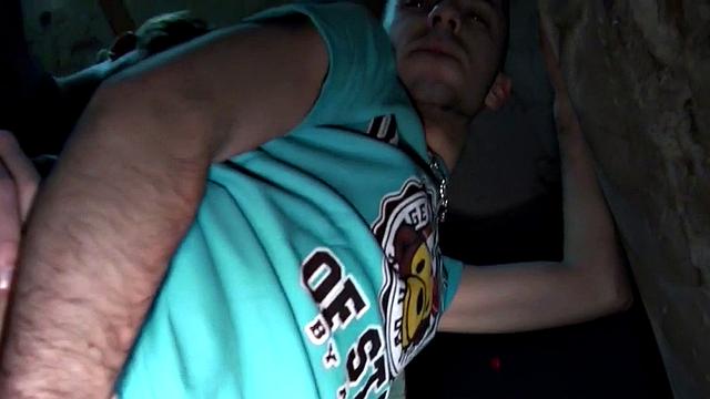 Amateur sling bottom with sneaker fetish gets fucked