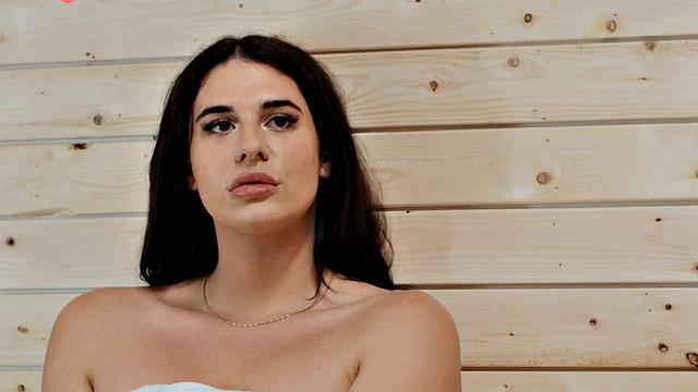 Big Tranny babe enjoys bareback sex with BF in sauna