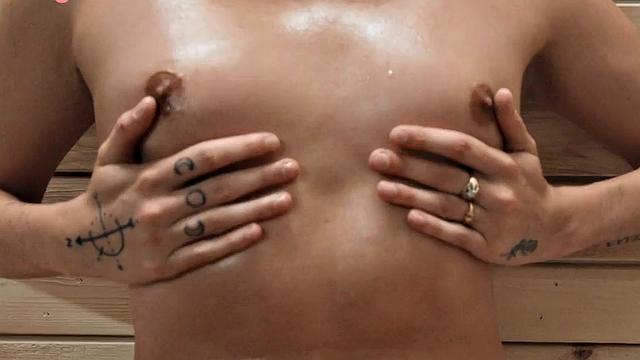 Big Tranny babe enjoys bareback sex with BF in sauna