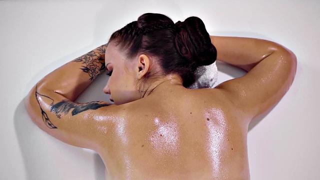 Massaging hot babe drilled in wet pussy