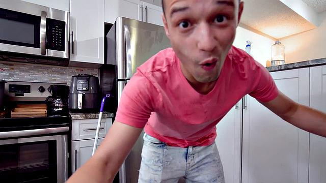 Sexy oiled maid fucked by boss in POV doggystyle